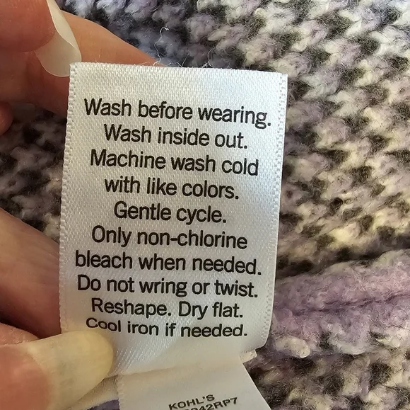 SO Crewneck Drop-Shoulder Pullover Cropped Sweater, Purple Butterflies, Size XS - Picture 8 of 10